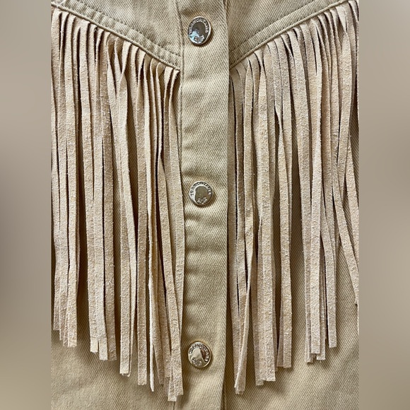✨ NWT Tramontana Beige Fringe Cotton Jacket – EU 38 (S/M) - Picture 4 of 6
